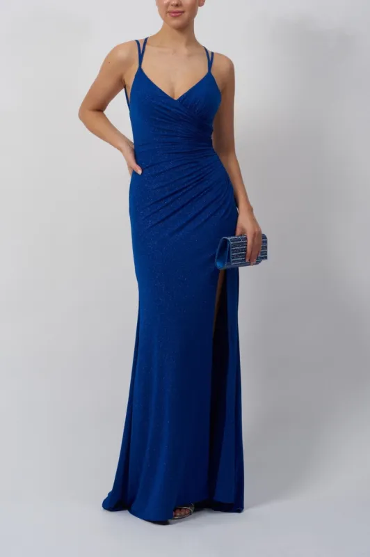 Royal Blue Rouched Jersey Dress Mascara MC122016 sold by Cargo