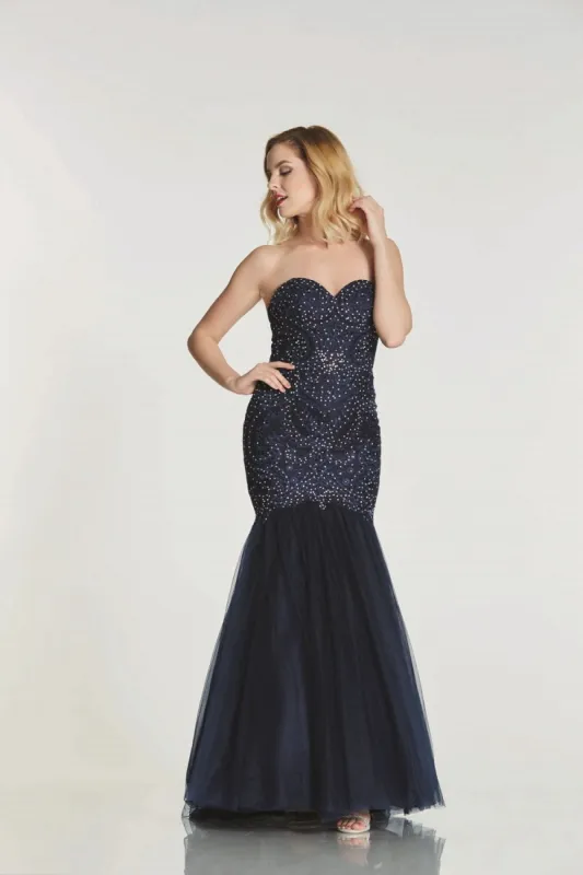 Navy Mermaid Fishtail dress - Blondie sold by Cargo