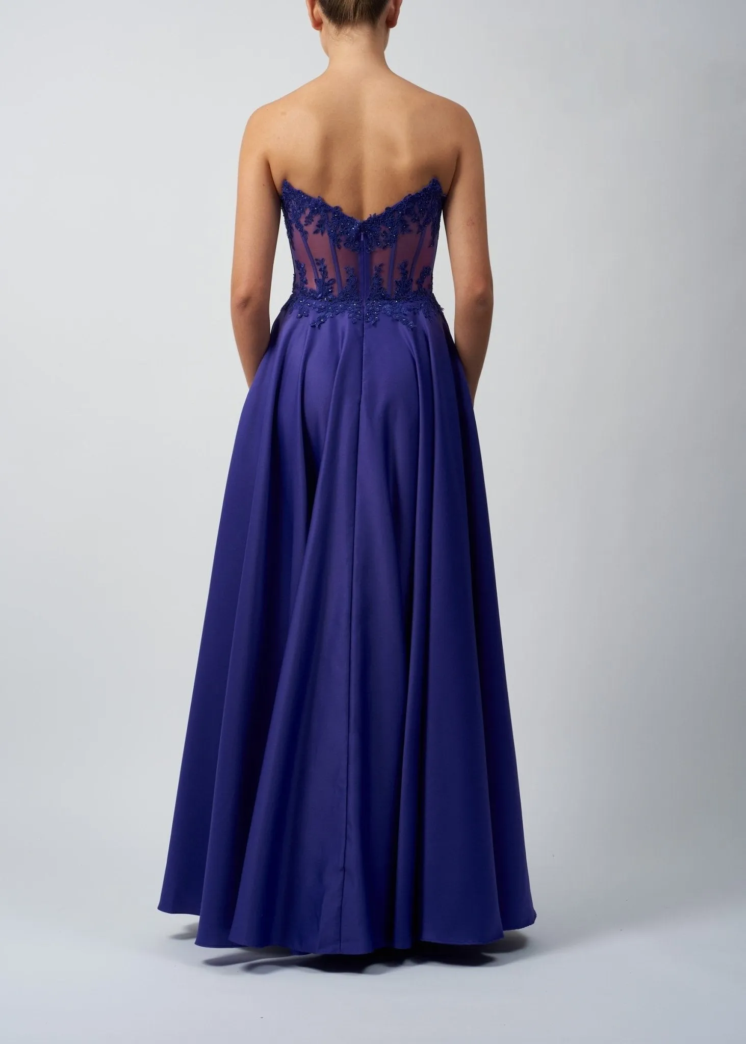 Purple Mascara MC123217 Strapless Embellished Satin Corset Dress sold by Cargo product image thumbnail 2