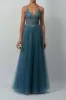Dew MC181484 Cross back strap tulle net prom gown sold by Cargo