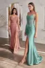 FITTED SATIN GOWN WITH EMBELLISHED BODICE - Robin Blue - CD0176 sold by Cargo
