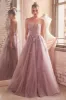 STRAPLESS A-LINE LACE & TULLE DRESS: Dusty Teal - C148 sold by Cargo