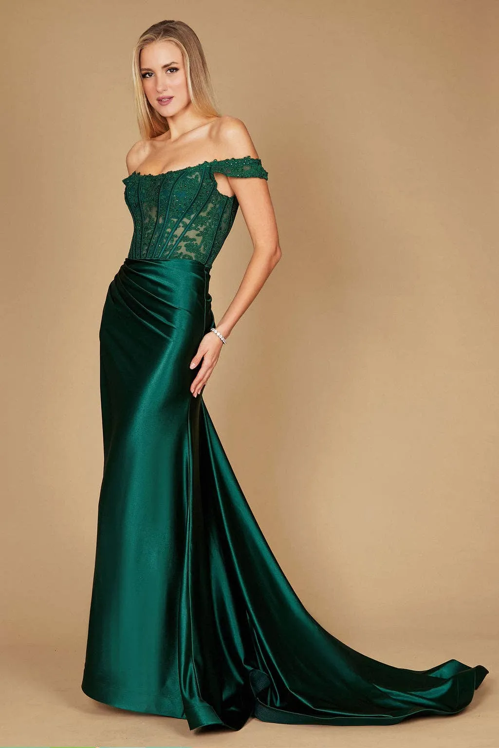 Long Corset Mermaid Prom Formal Dress - Emerald Green DD1340 sold by Cargo product image thumbnail 3