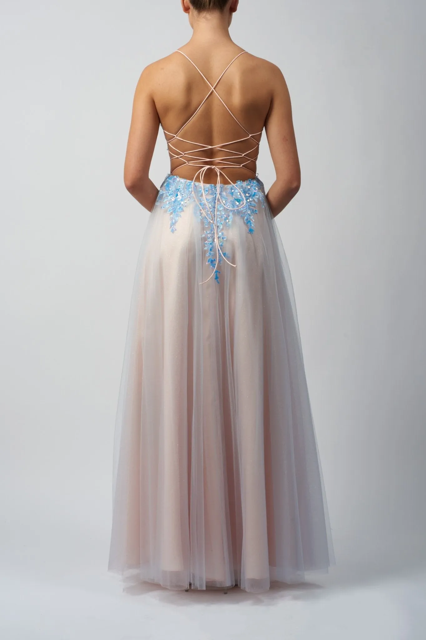 Mascara London MC11325 Two Tone Tulle Prom Dress Lilac & Peach sold by Cargo product image thumbnail 2