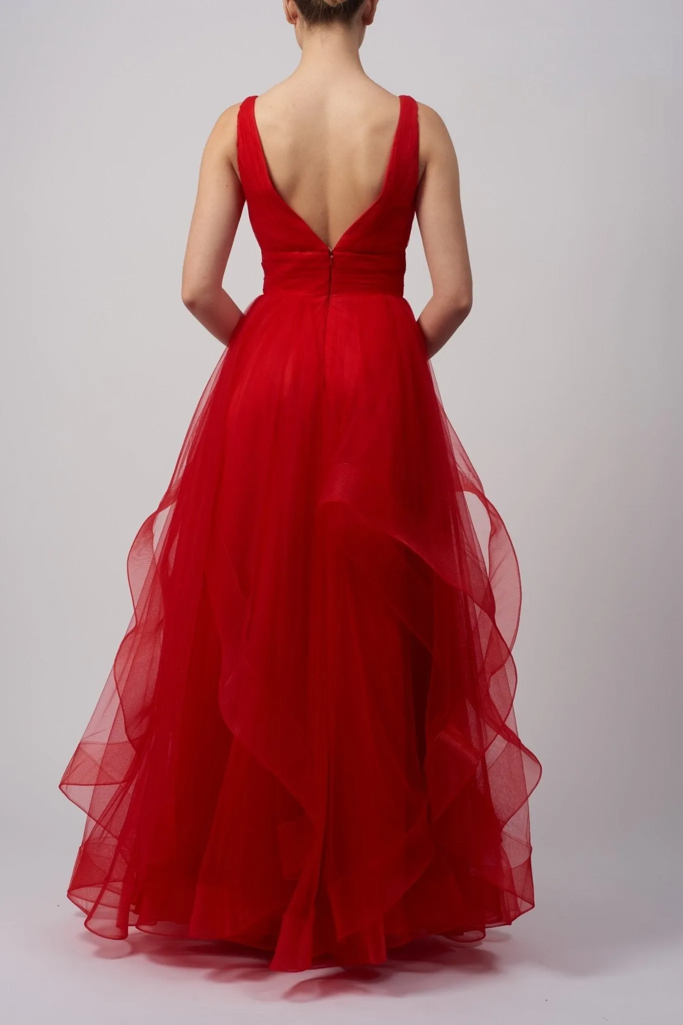 Mascara Red Tiered Tulle Ballgown MC11207 sold by Cargo product image thumbnail 2