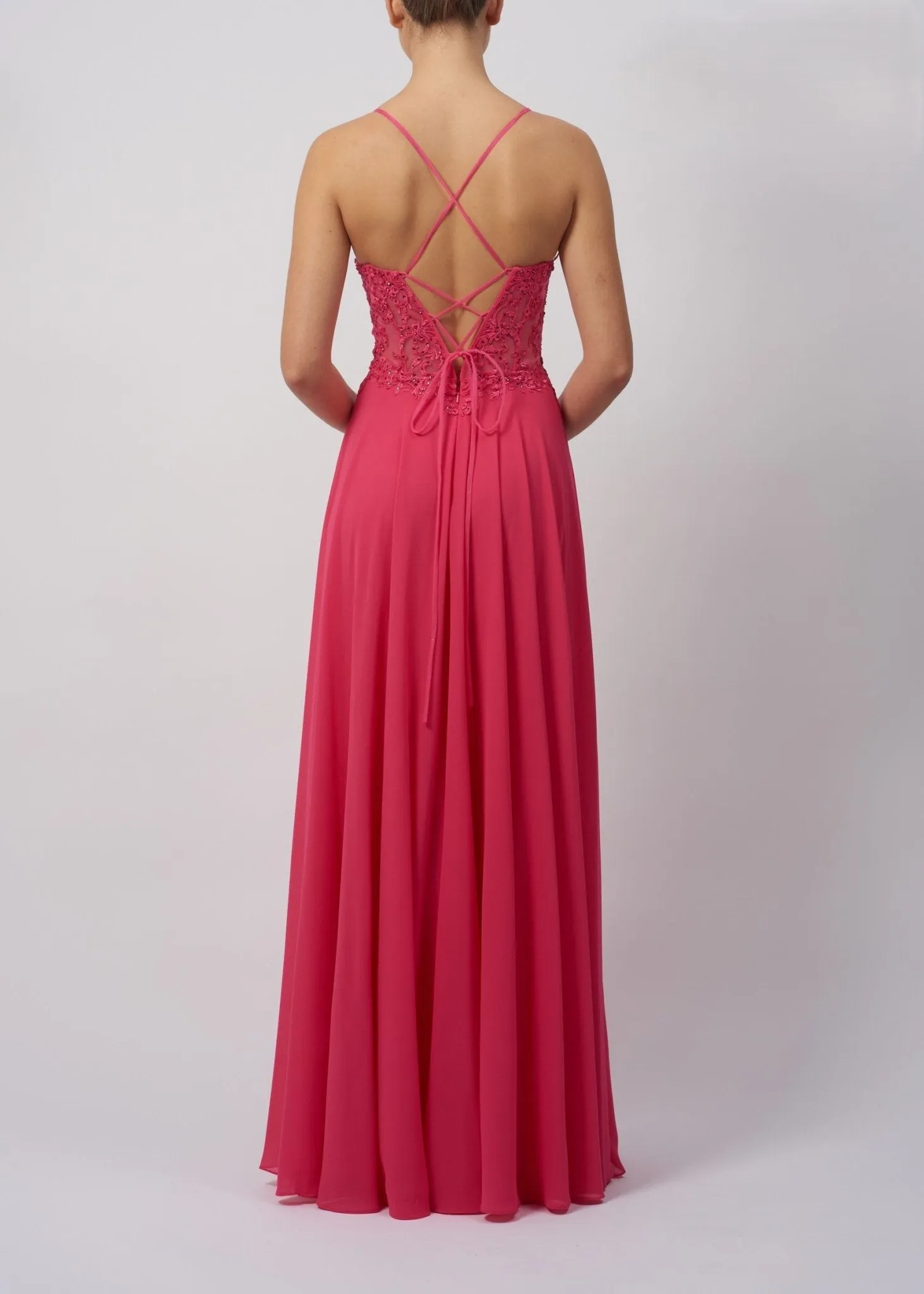 Mascara MC29333 Navy Tie Back Chiffon Bridesmaid Dress sold by Cargo product image thumbnail 2