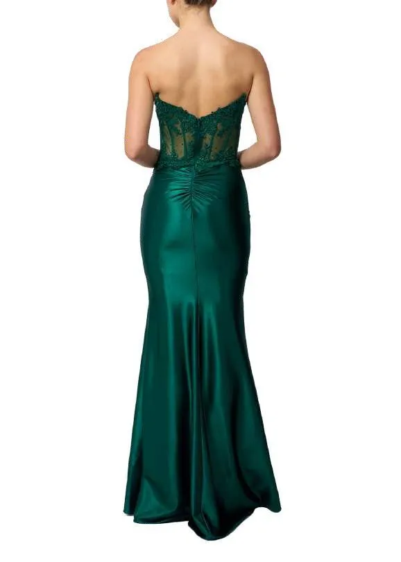 Mascara MC12422 Forest Green Strapless Corset Gown sold by Cargo product image thumbnail 2