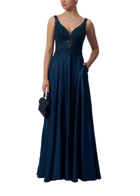 Mascara MC123418 Airforce Blue Satin Prom Dress sold by Cargo