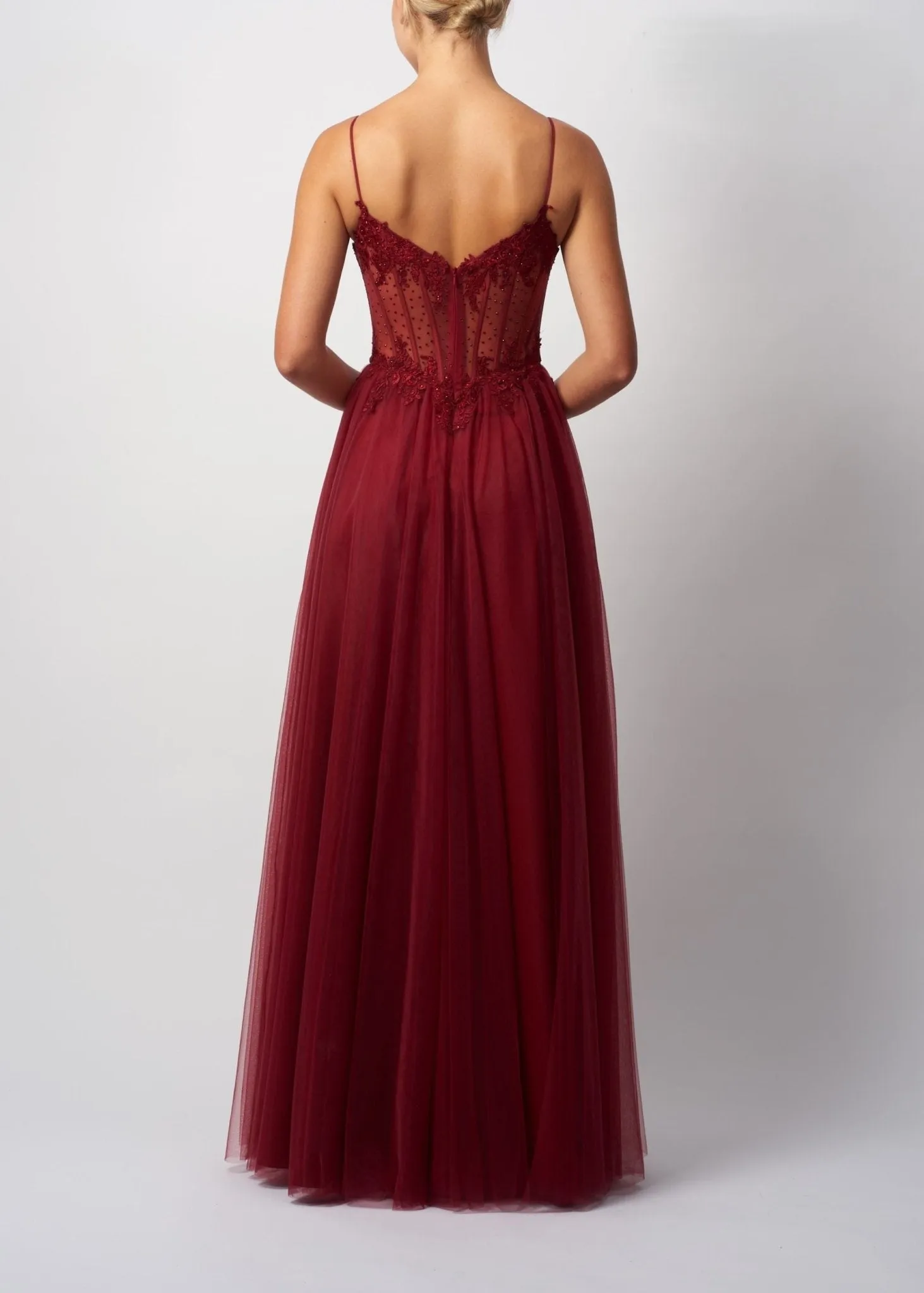 Mascara London MC18441 Wine Tulle Prom Ballgown sold by Cargo product image thumbnail 2