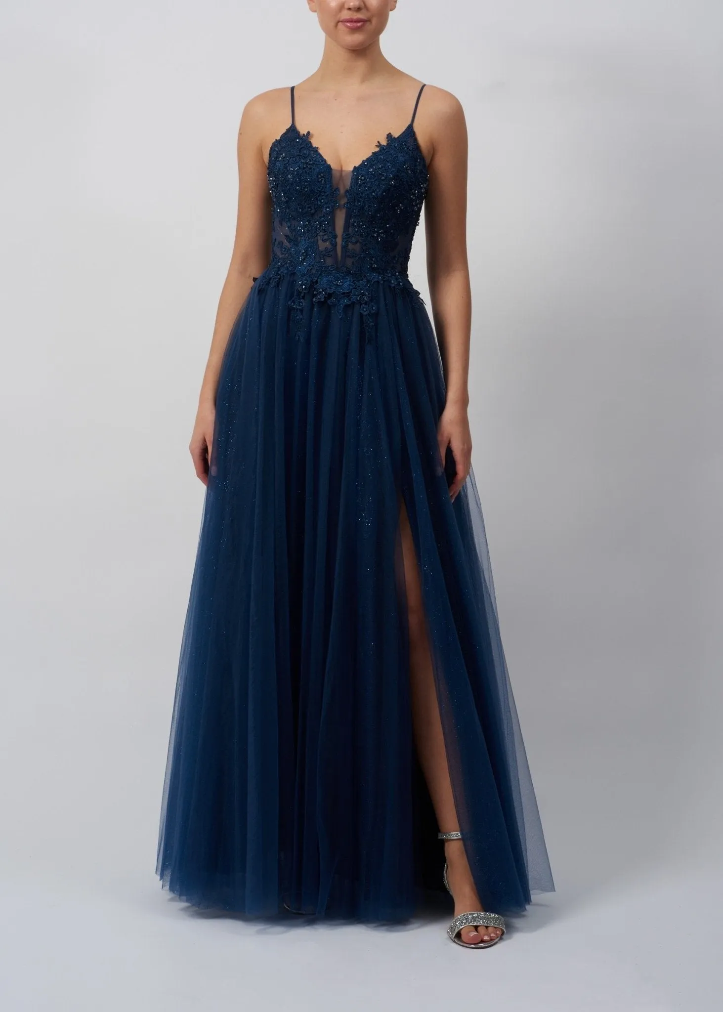 Mascara MC11313 Navy Blue Tulle Ballgown sold by Cargo