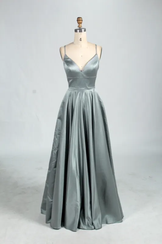 Dark Sage Green AVA Full skirted open back Prom Dress sold by Cargo