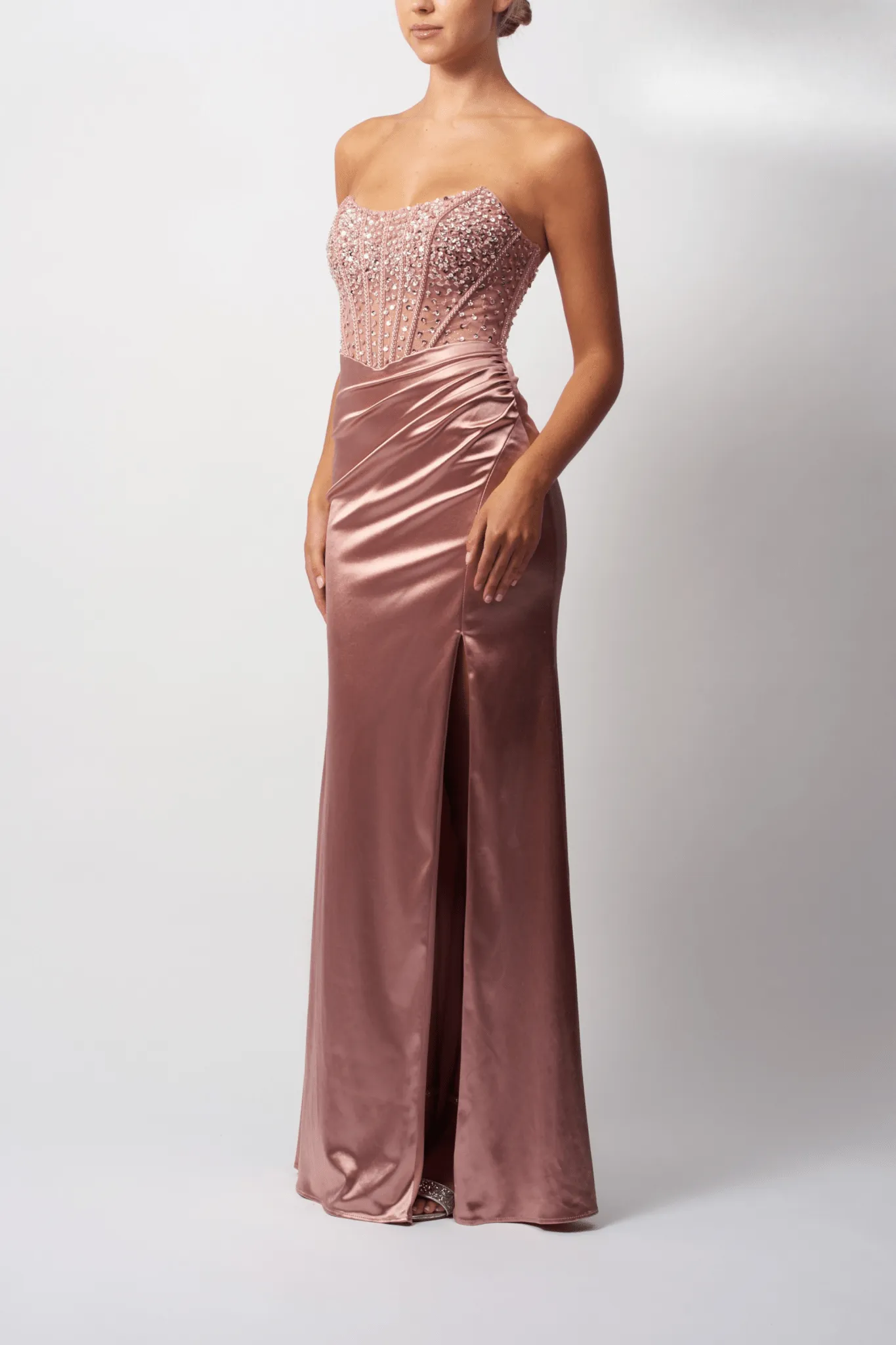 Mascara MC11433 Rose Strapless Boned Fitted Dress sold by Cargo