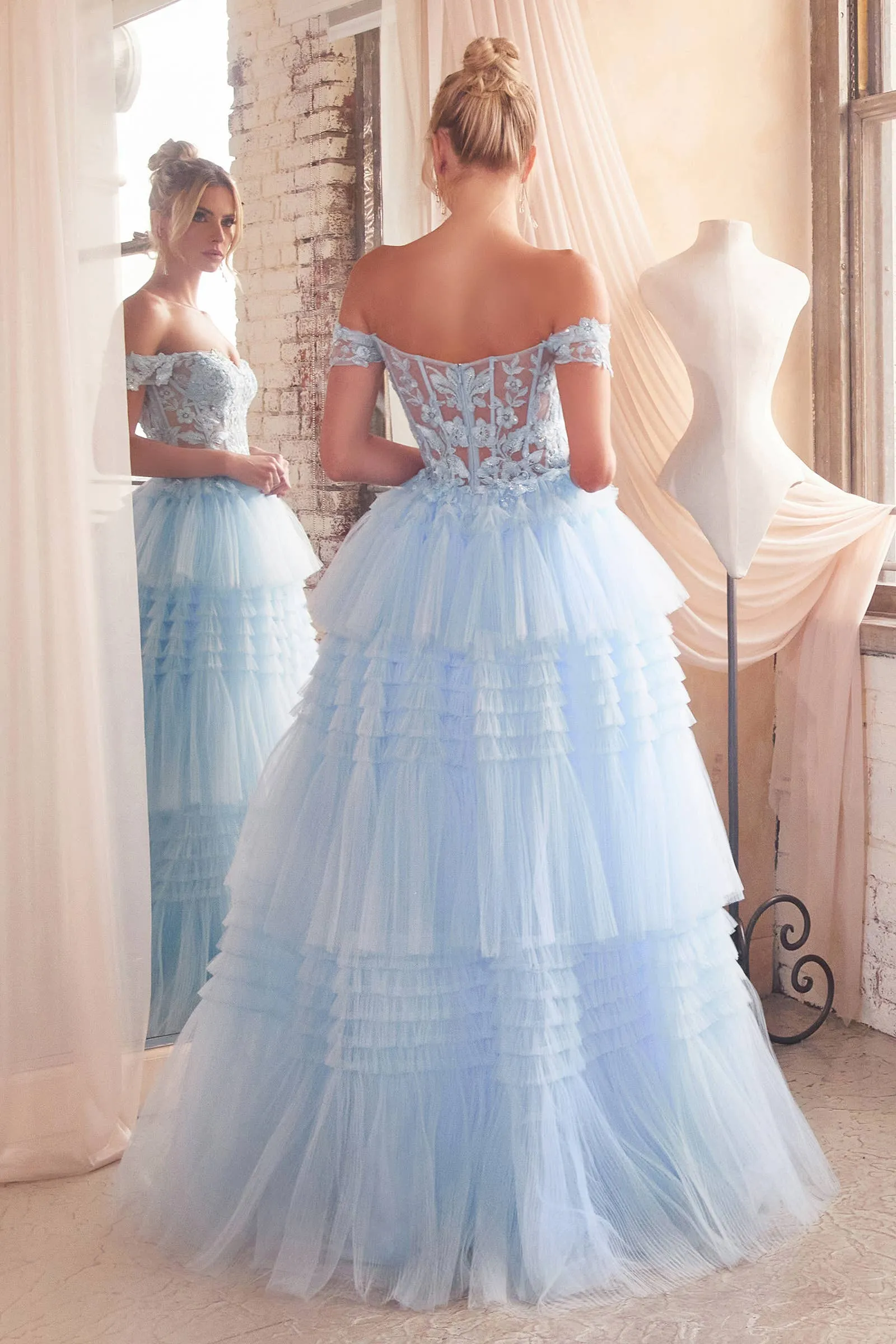 PLEATED TULLE BALL GOWN LIGHT BLUE - 9315 sold by Cargo product image thumbnail 2