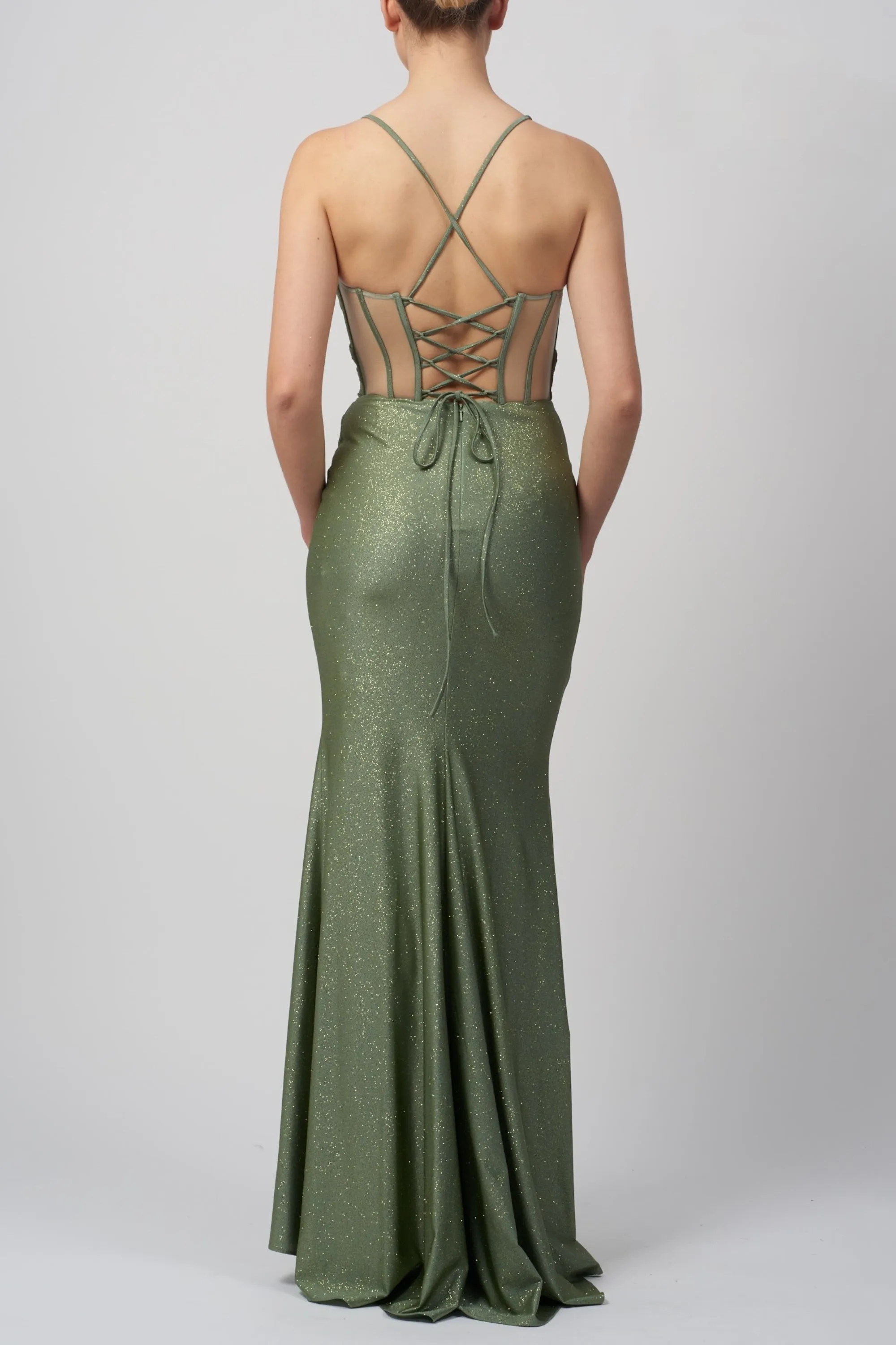 Airforce Blue Lace-up Back Long Evening Gown Mascara MC112311 sold by Cargo product image thumbnail 2