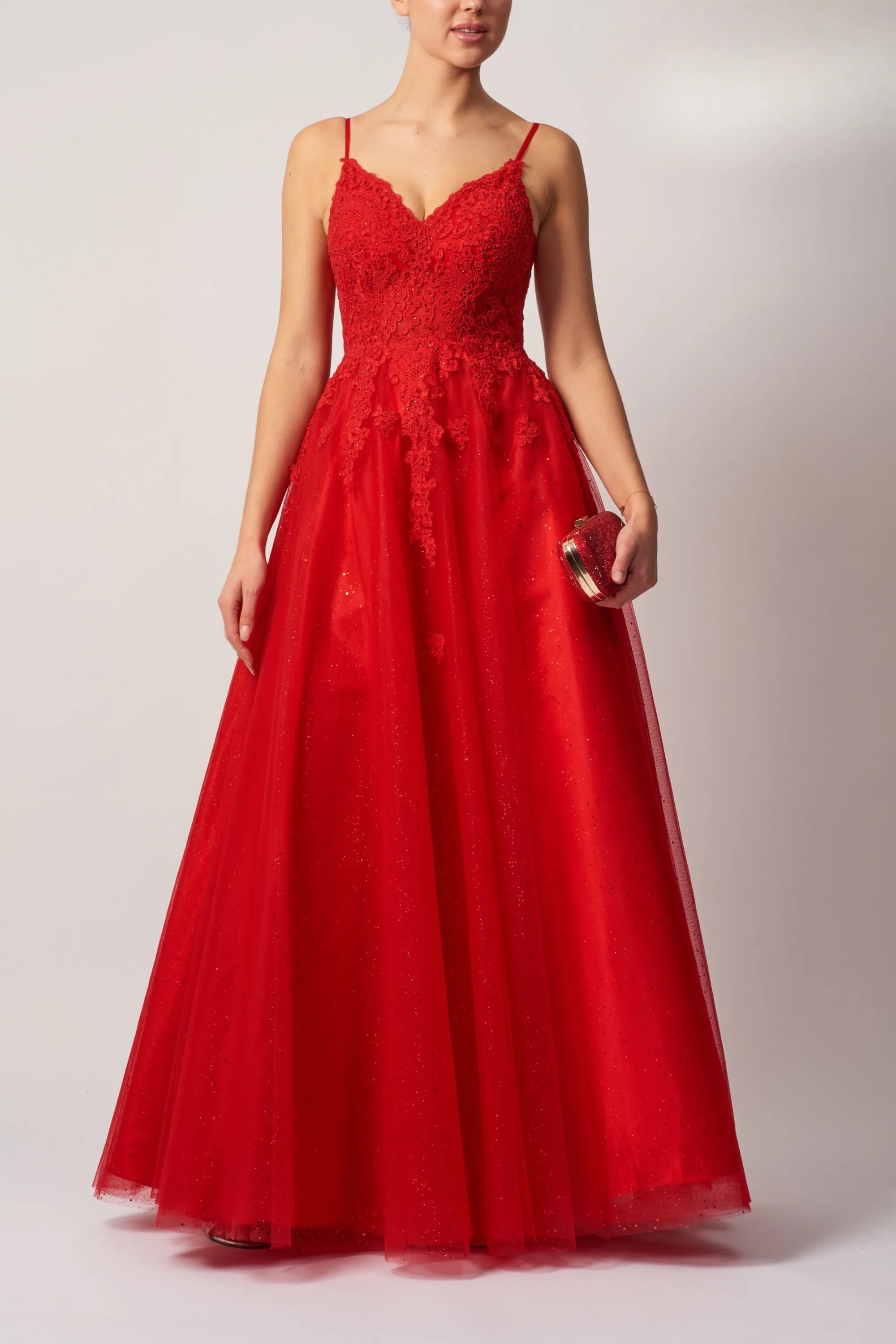 Mascara London MC11945 Red Tulle Ballgown sold by Cargo