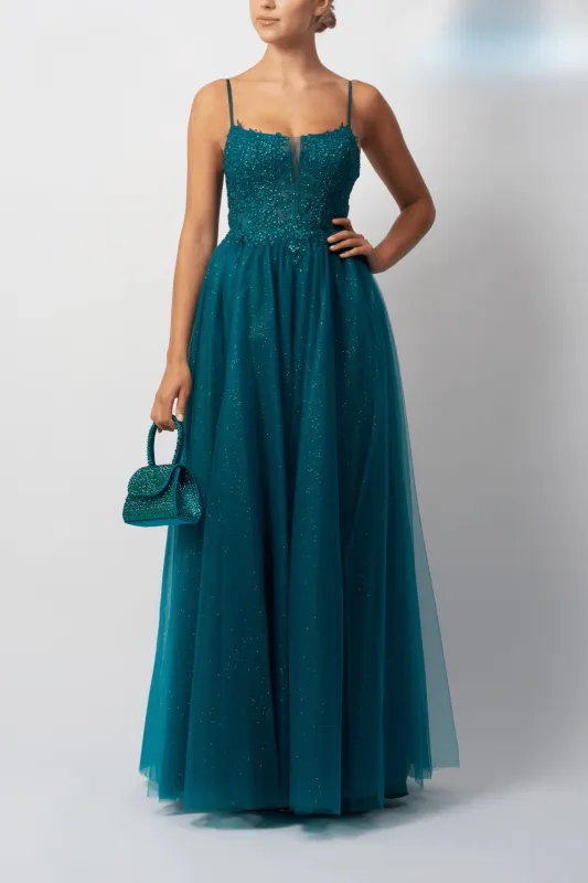 Mascara London MC11344 Forest Green Prom dress sold by Cargo