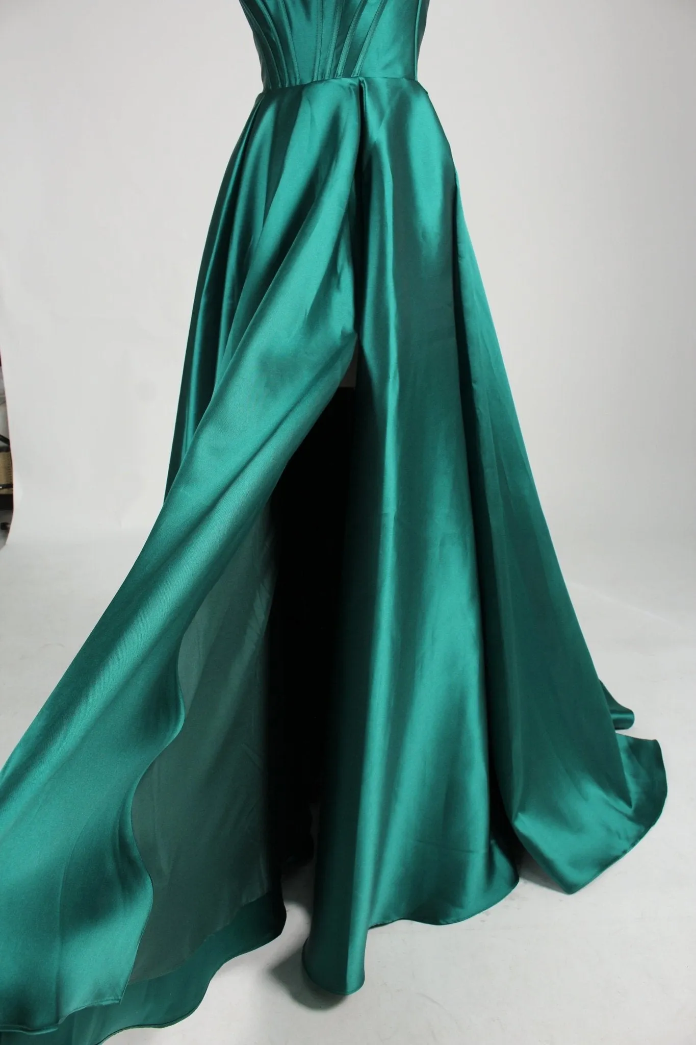 Carmen Emerald Green Satin Ball Gown with Pockets sold by Cargo product image thumbnail 2