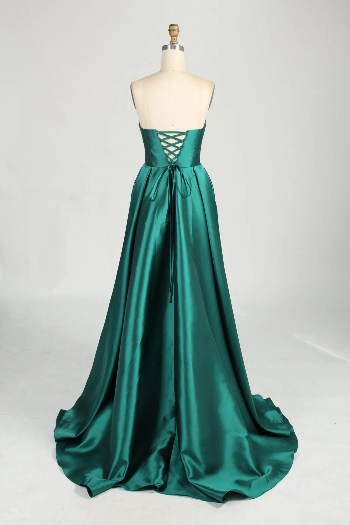 Carmen Emerald Green Satin Ball Gown with Pockets sold by Cargo product image thumbnail 3