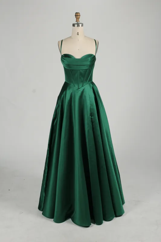 Keira Emerald Green Satin Ballgown | Prom & Evening Gown | Cargo Clothing sold by Cargo
