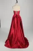 Carmen Light Blue Strapless Satin Ball Gown with Pockets sold by Cargo