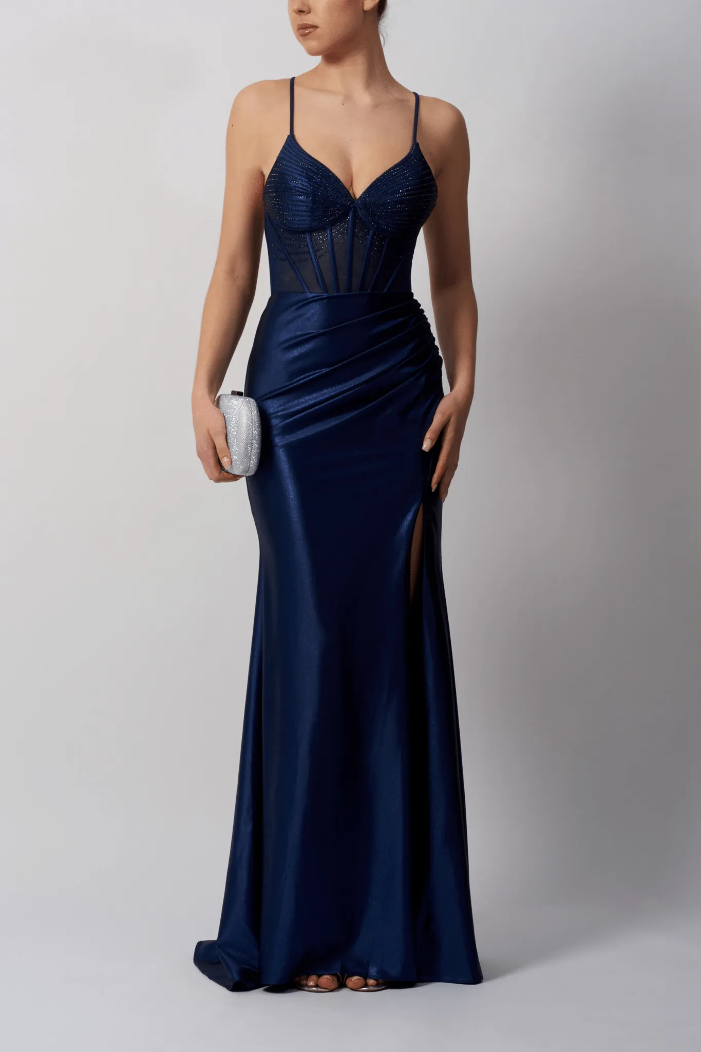 Mascara London MC19445 Navy Beaded Jersey Gown sold by Cargo