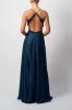 Airforce Blue Open Back Satin Prom Dress MC122027 sold by Cargo