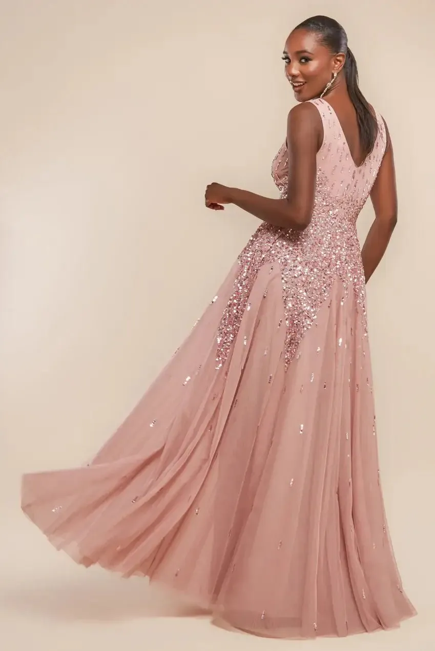 Goddiva Sunray Embellished Sequin A-Line Sleeveless Blush/Pink sold by Cargo product image thumbnail 4