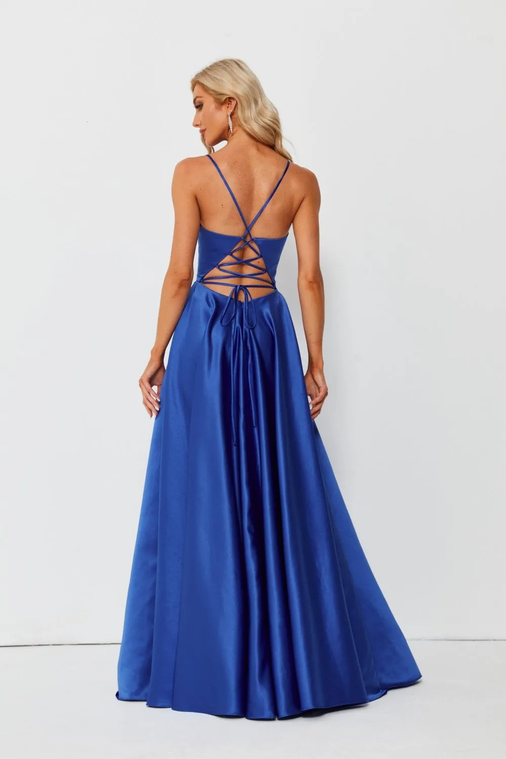 Royal Blue AVA Full skirted open back dress 32636 sold by Cargo product image thumbnail 5