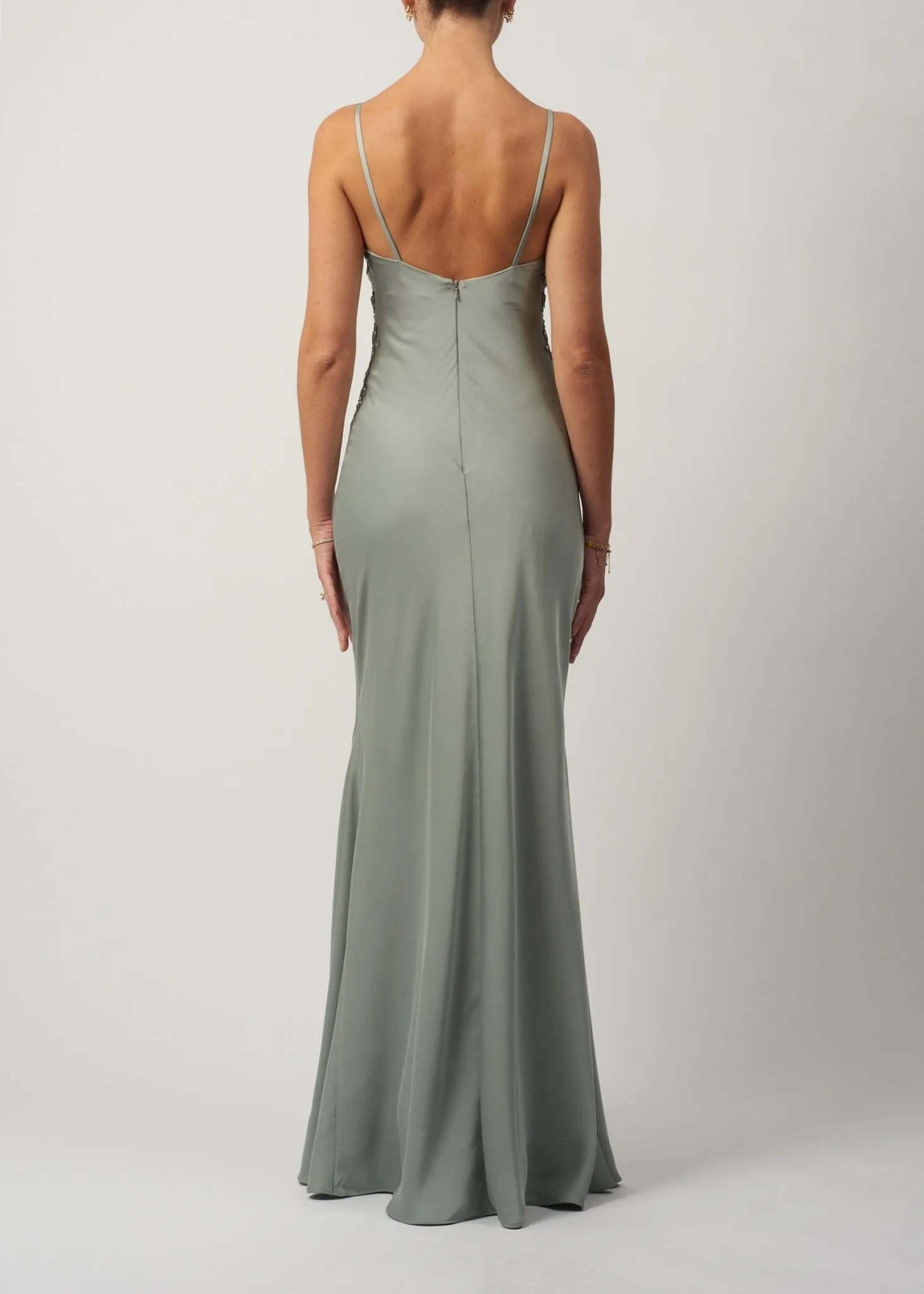 Black Satin Slip Embellished Long Gown MC192046 sold by Cargo product image thumbnail 2