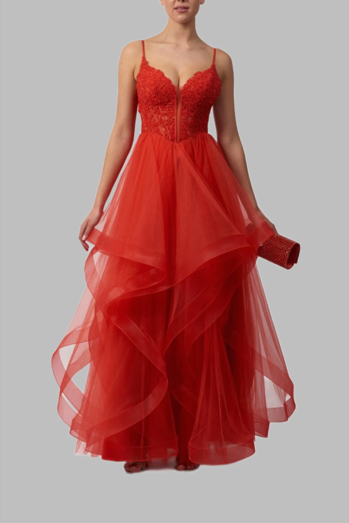 Mascara Royal Blue Tiered Corset Prom Dress MC18324 sold by Cargo product image thumbnail 2