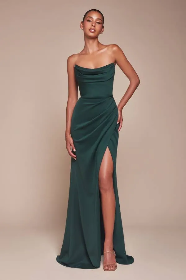 Ladivine CD366 Strapless Jersey Navy Gown sold by Cargo product image thumbnail 5