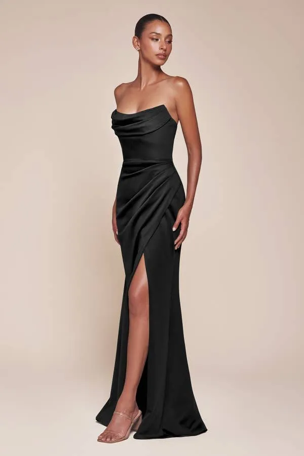 Ladivine CD366 Strapless Jersey Navy Gown sold by Cargo product image thumbnail 4