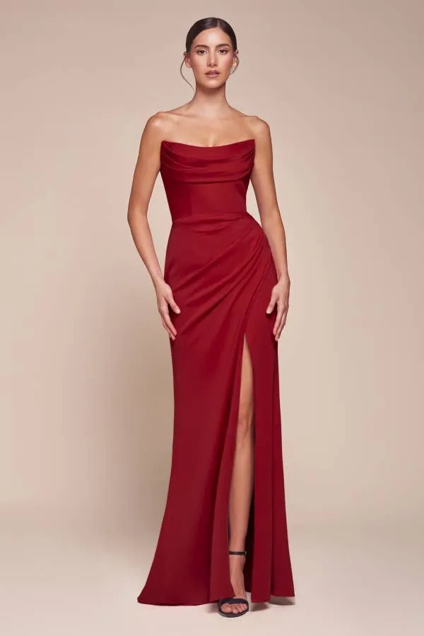 Ladivine CD366 Strapless Jersey Navy Gown sold by Cargo product image thumbnail 3