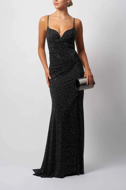 Mascara MC113438 STARGAZE BLACK JERSEY EVENING DRESS sold by Cargo