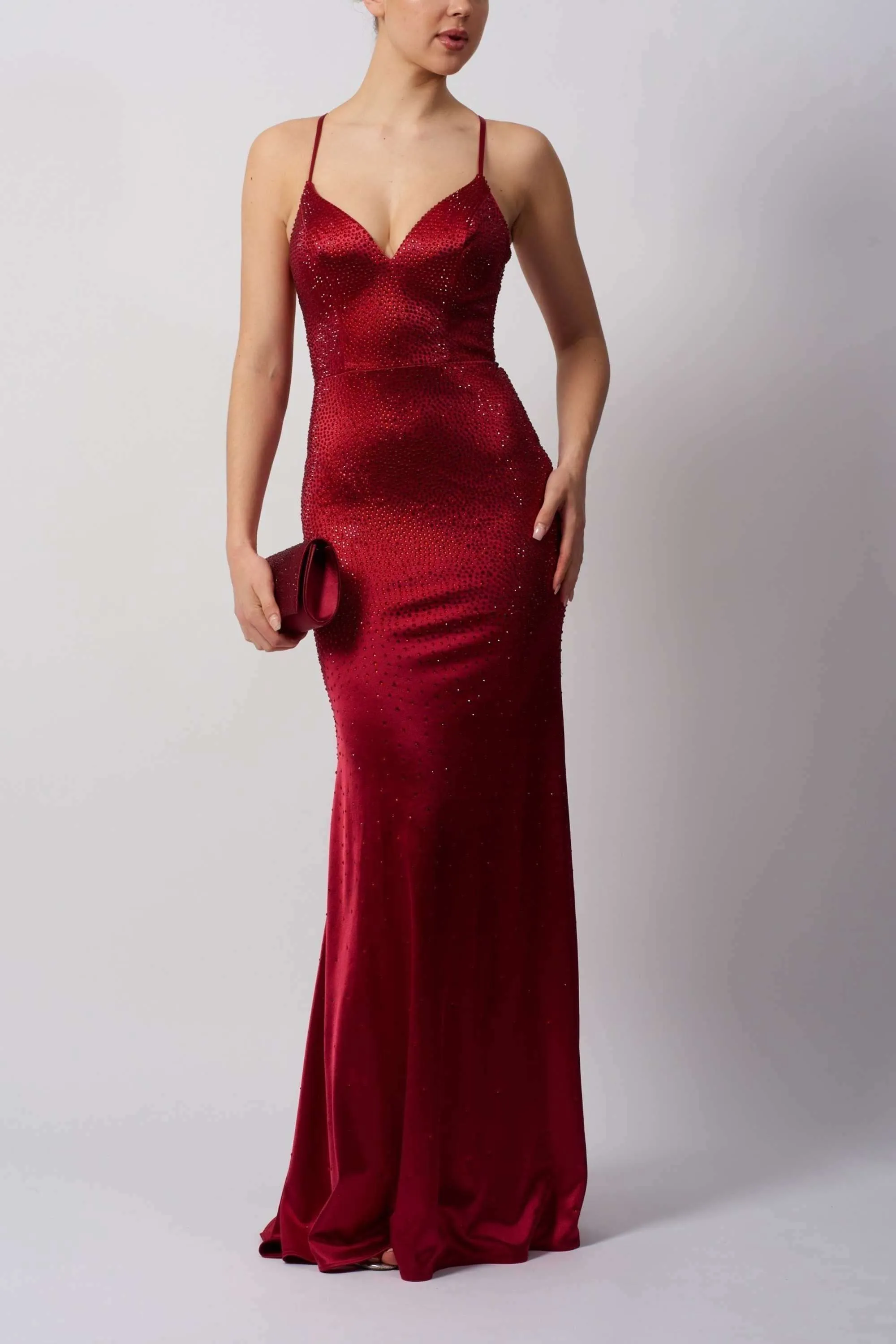 Mascara London MC11327 Satin Backless Evening Dress sold by Cargo