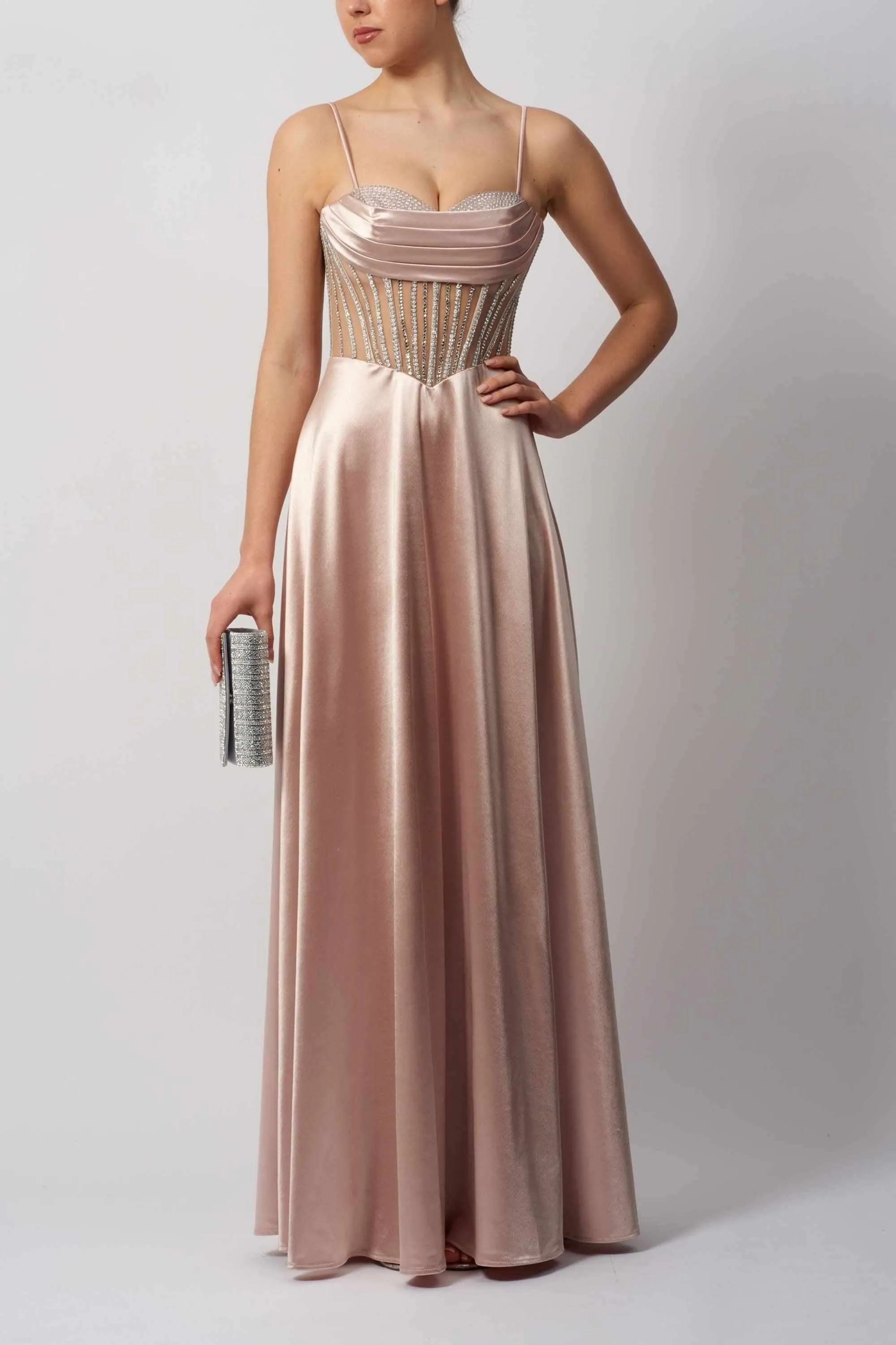 Mascara London MC11444 Satin Ballgown sold by Cargo