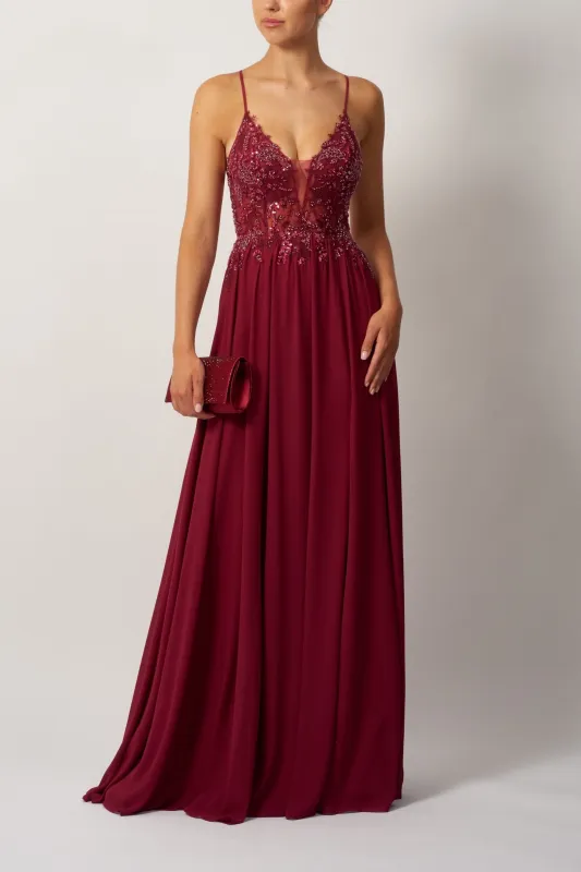 Mascara MC114414 Tie Back Chiffon Prom Dress sold by Cargo