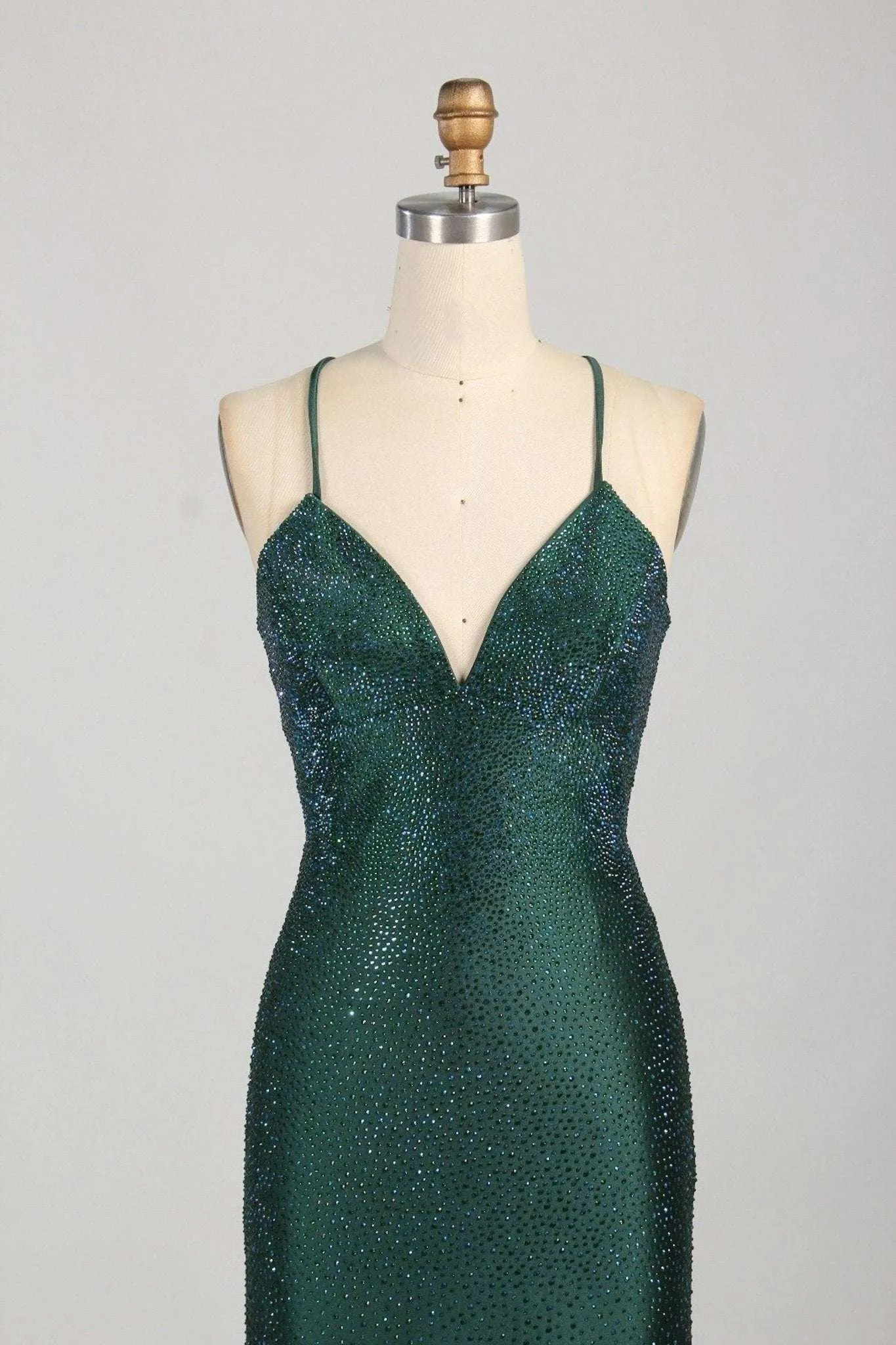 Poppy Green Rhinestone Long Evening Dress sold by Cargo product image thumbnail 3