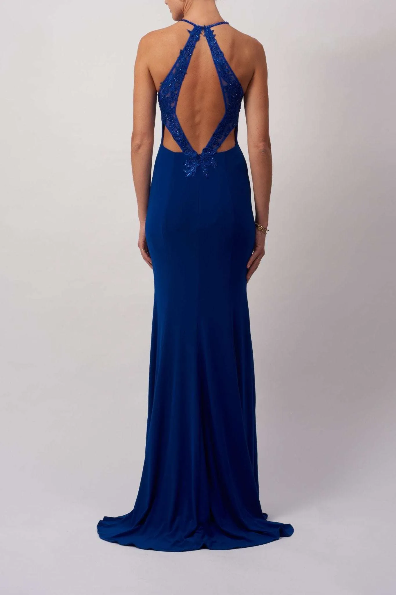 Royal Blue Lace high neck evening dress MC181486 sold by Cargo product image thumbnail 2