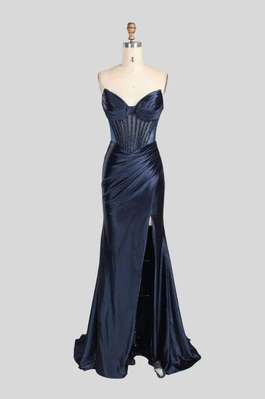 Jessica Stuart Annabelle Stunning Satin Strapless Gown 33276 sold by Cargo