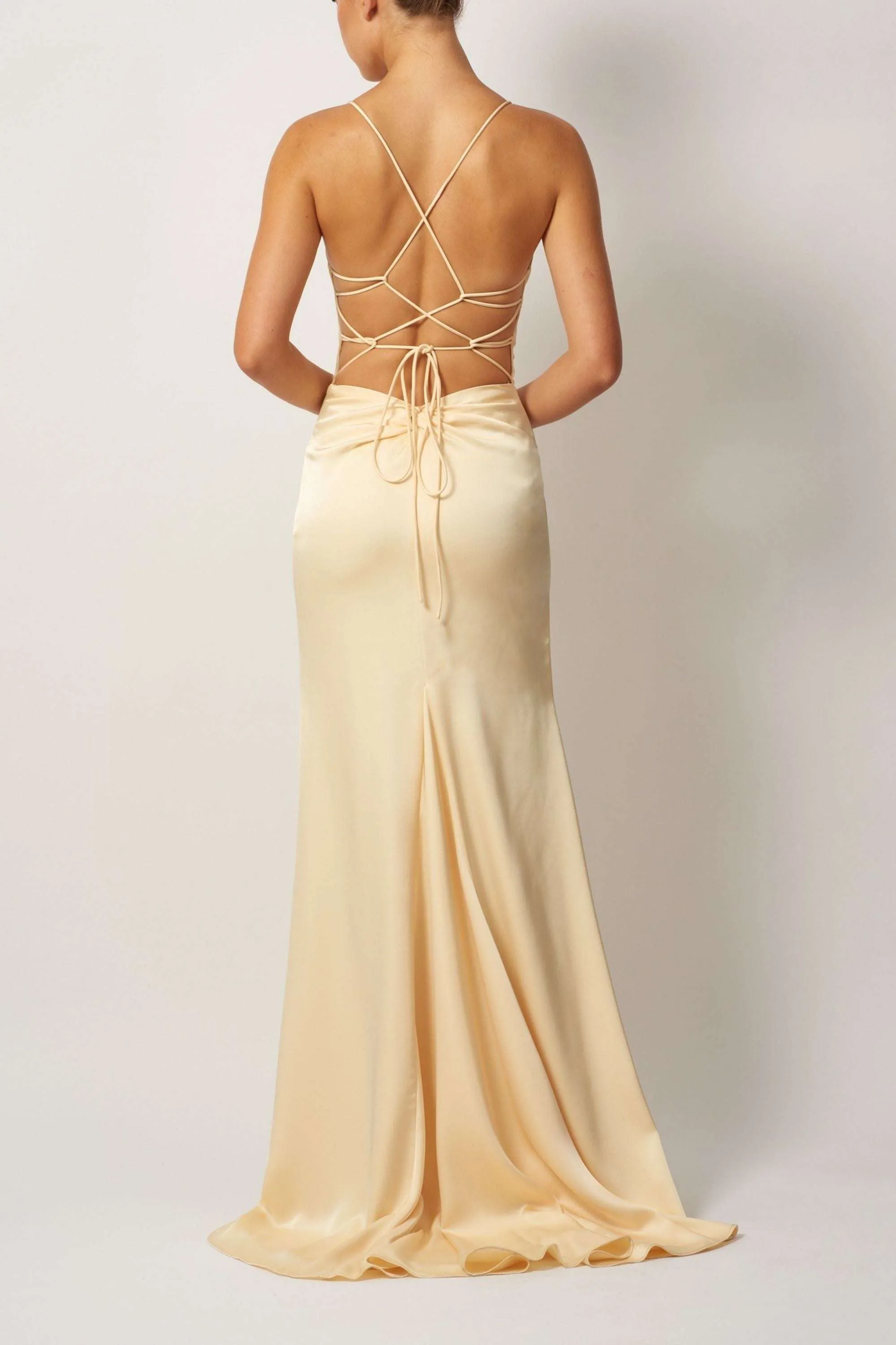 Yellow Satin Slip Dress Mascara MC192017 sold by Cargo product image thumbnail 2