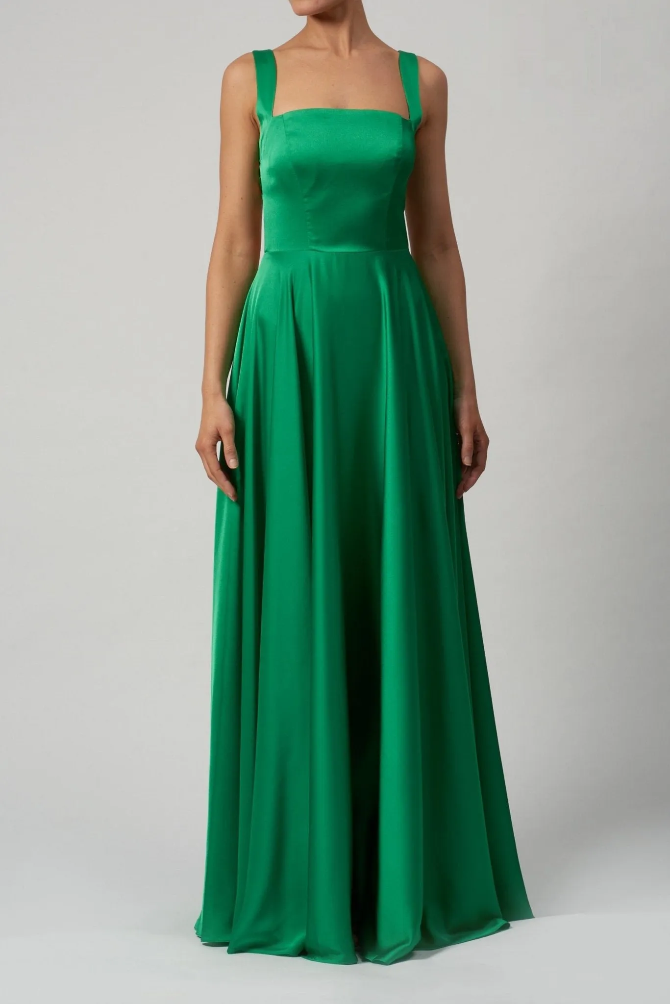 Emerald Green Full skirt Cross back Dress MC221033 sold by Cargo