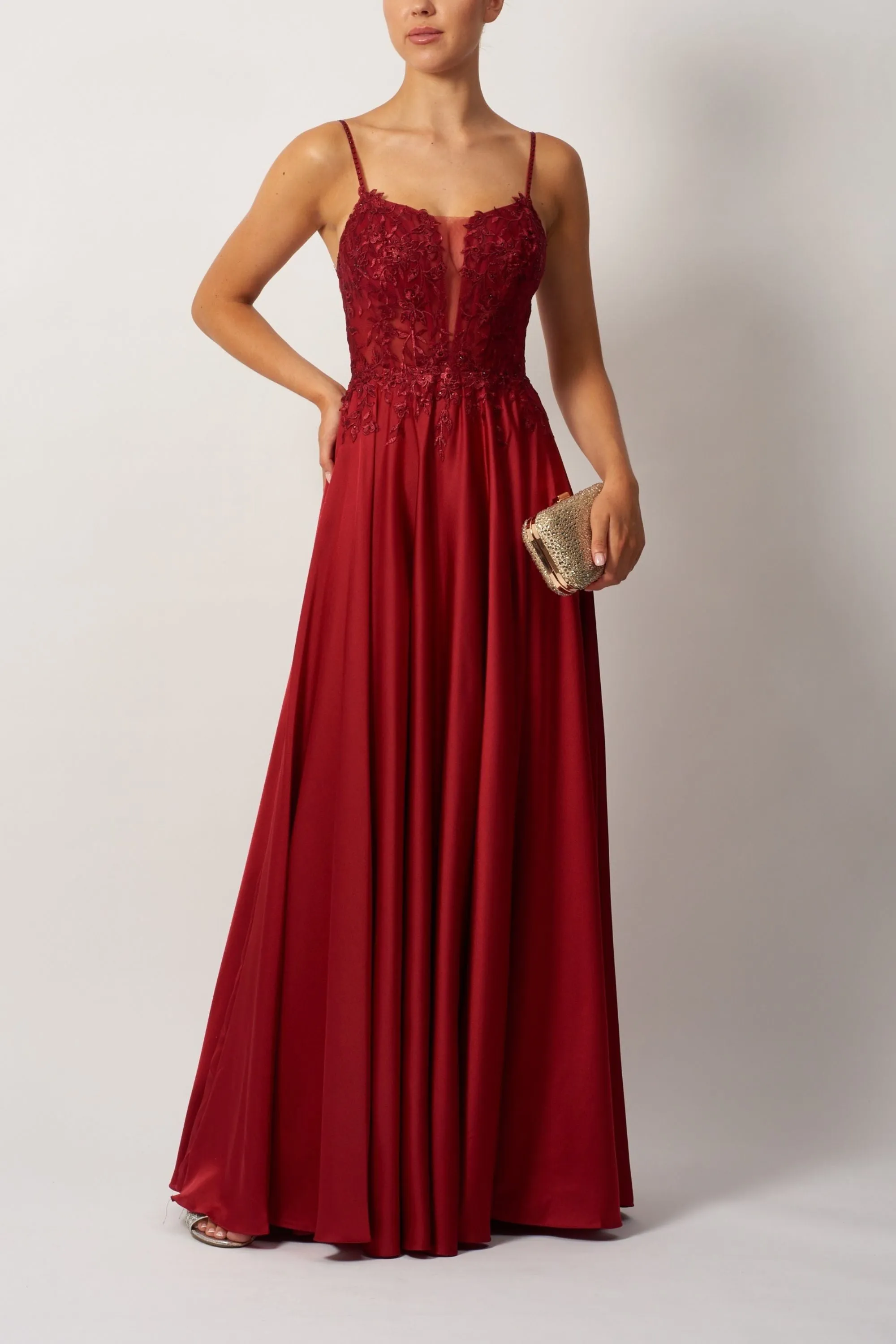 Satin Corset Bridesmaid Dress MC192045: Mascara London sold by Cargo