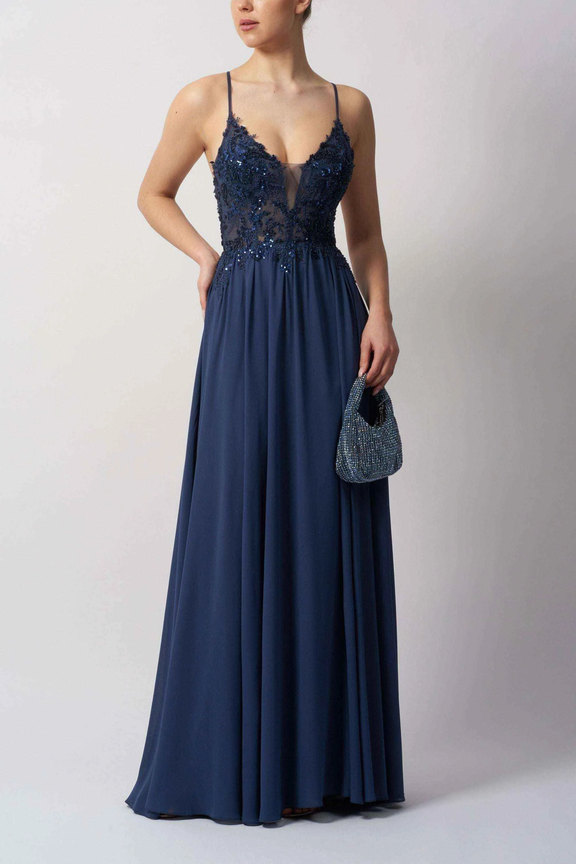 Mascara MC114414 Berry Tie Back Chiffon Prom Dress sold by Cargo product image thumbnail 2
