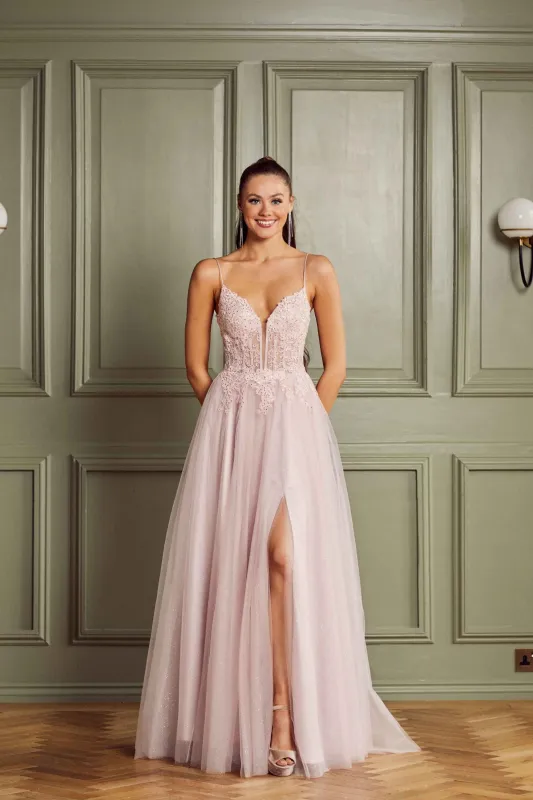Elegant Pink Gown - Ballgown Prom Dress | Tiffanys Prom sold by Cargo