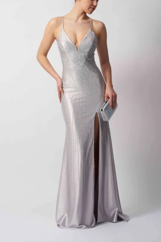 Diamonte Ink Satin Prom Dress London MC12511 sold by Cargo