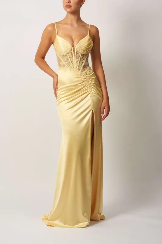 Elegant Yellow Corset Prom Dress Mascara MC11522 sold by Cargo