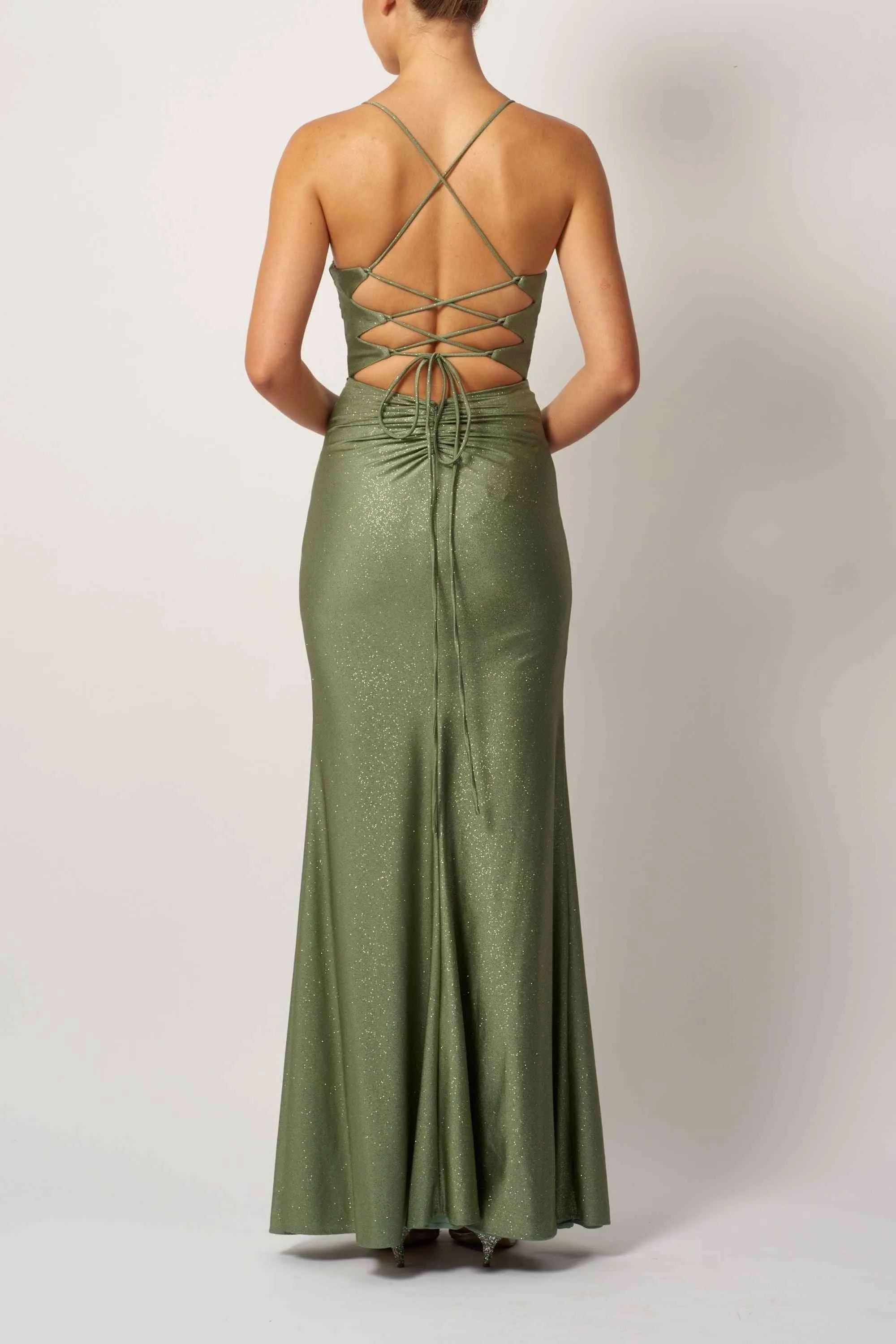 Smokey Green Tie Back Dress | Mascara MC295112 sold by Cargo product image thumbnail 2