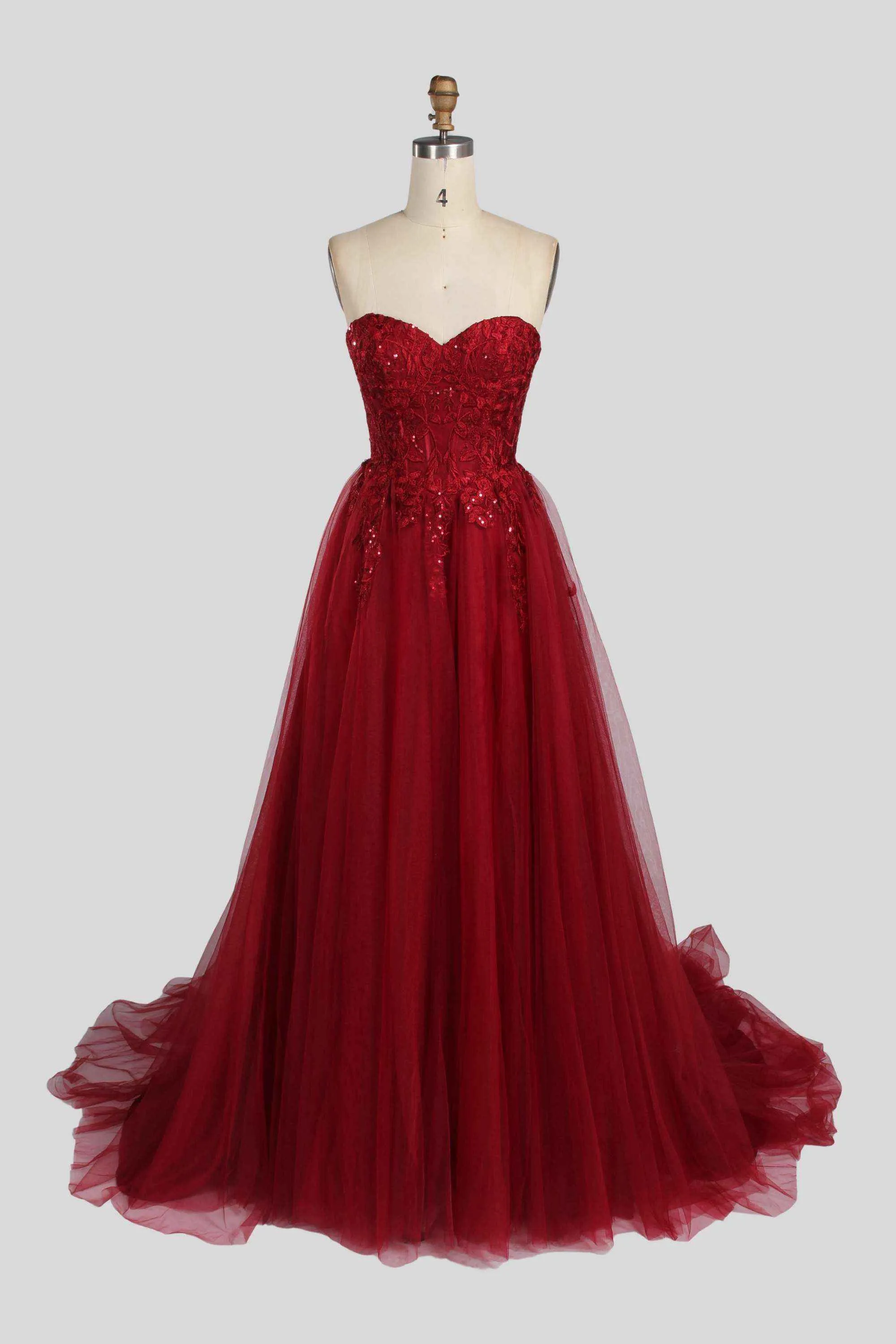 Jessica Stuart Luna Strapless Wine Tulle Ballgown 3321 sold by Cargo product image thumbnail 3