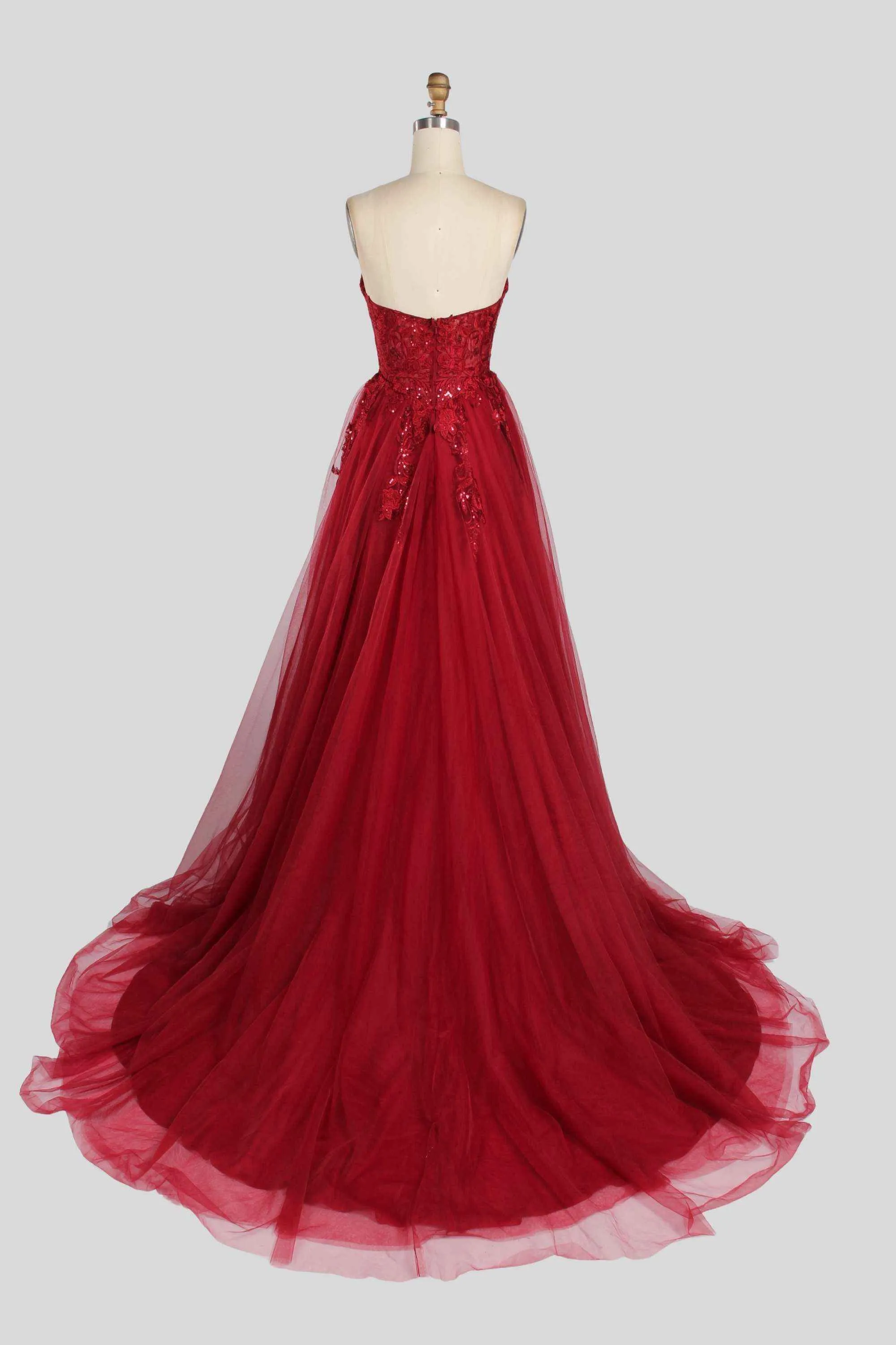 Jessica Stuart Luna Strapless Wine Tulle Ballgown 3321 sold by Cargo product image thumbnail 4